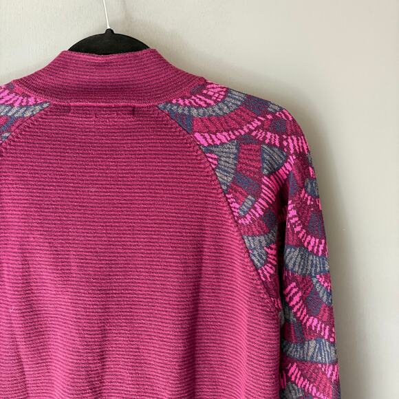 TITLE NINE Women's Medium Cranberry Zip Knit Cotton Blend Soft Gorpcore Outdoors - Picture 8 of 15